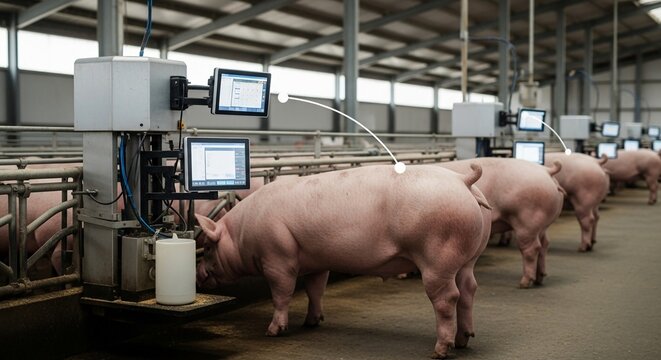 Modern Pig Farming with Integrated Technology and Data Monitoring Systems in a Livestock Facility
