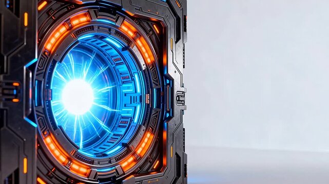 Futuristic scifi portal with glowing lights
