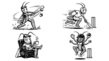 Obraz premium Baseball player swinging bat in action pose. Dynamic sports illustration of athlete hitting ball with vintage line art style.