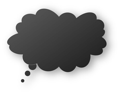 Black thought bubble thinking cloud speech balloon transparent