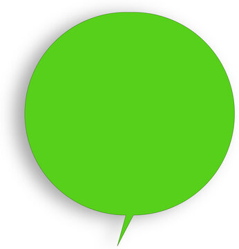 Green round speech bubble vector with transparent background