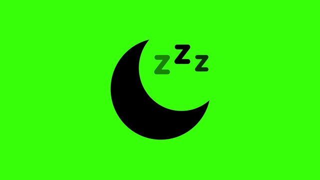 Elegant bedtime crescent moon graphic with organic rising snore loop