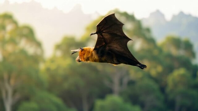 golden crowned flying fox close up in mindanao philippines rainforest morning light video