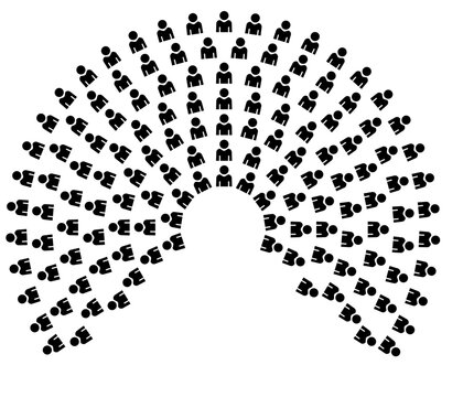 Hemicycle 197 seats - 7 rows