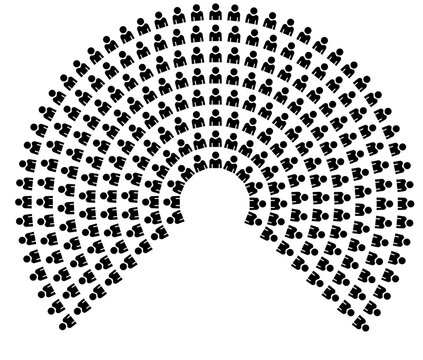 Hemicycle 237 seats - 8 rows