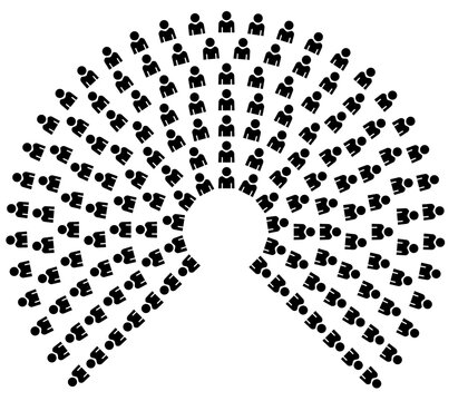 Hemicycle 197 seats - 7 rows