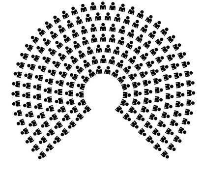 Hemicycle 200 seats - 7 rows