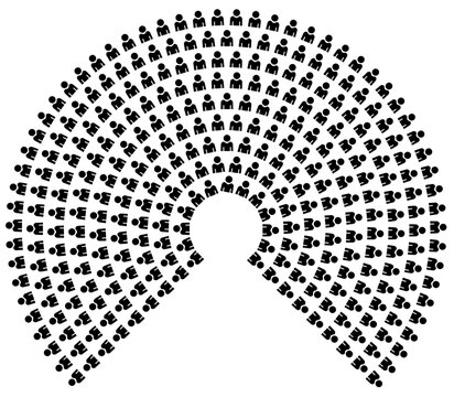 Hemicycle 300 seats - 9 rows