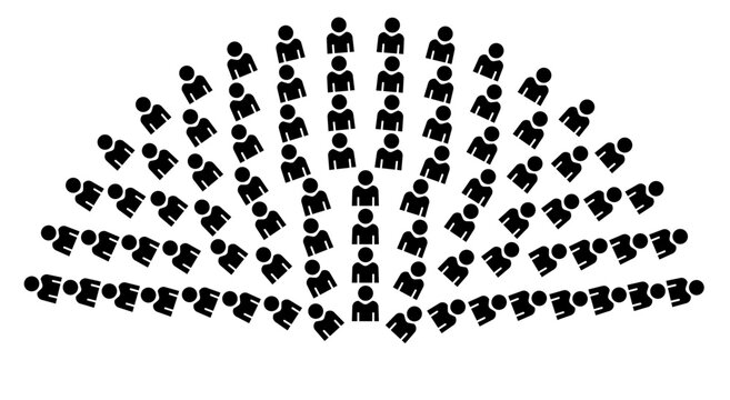 Hemicycle 84 seats - 8 rows