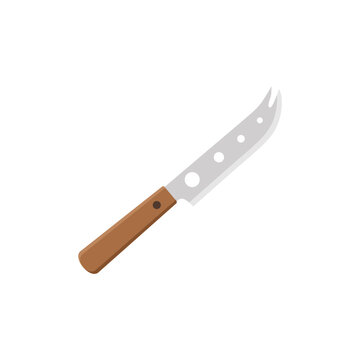 cheese knife isolated on white background. kitchen utensil kitchen knife for cheese, kitchen utensil . cheese knives with wooden handles isolated on white background