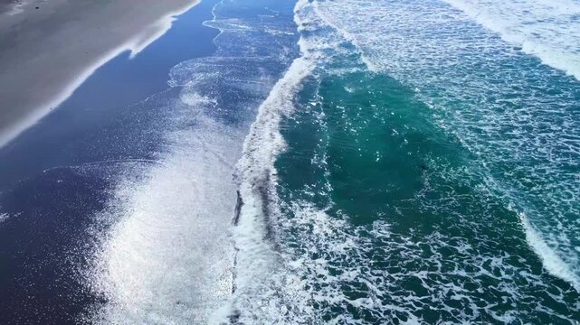 南房総のまっすぐな海岸を空撮　4K