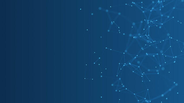 Blue Digital Network Connection Background,Abstract Technology Data Nodes for Artificial Intelligence,Corporate & AI Video Stream social media design element