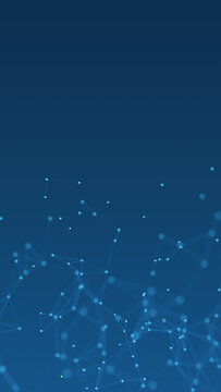 Blue Digital Network Connection Background,Abstract Technology Data Nodes for Artificial Intelligence,Corporate & AI Video Stream vertical social media design element