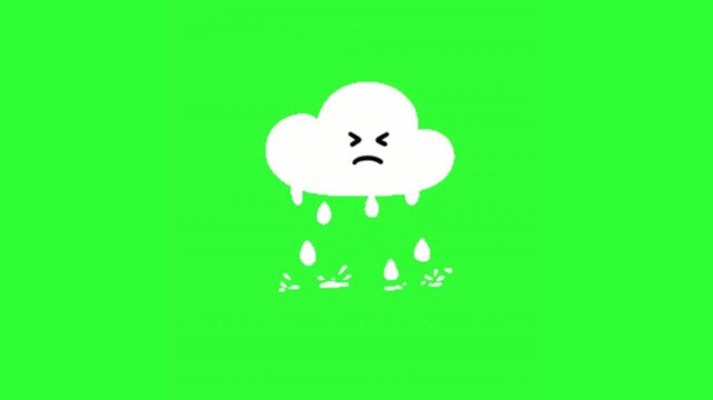 Animated heavy rain cloud effect with dark clouds and intense rainfall, ideal for weather forecasts, storm scenes, environmental videos, and motion graphics.
