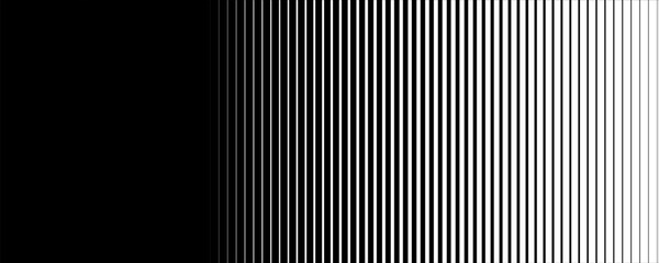 Lined halftone gradation texture. Fading vertical stripe gradient background. Repeating pattern backdrop. Black halftone parallel lines backdrop for overlay, print, cover, graphic design. Vector © rais