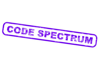 Fototapeta premium A purple stamp reads code spectrum text isolated on a transparent background