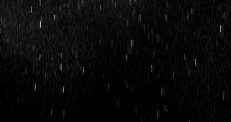 Obraz premium Realistic rain streaks isolated on a black background creating a realistic weather overlay with dynamic falling droplets perfect for visual effects compositing graphic design.