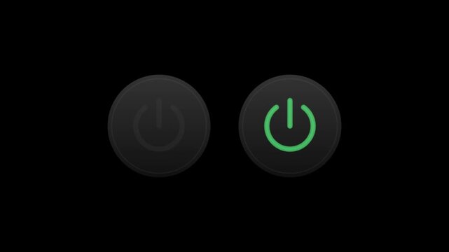 On and Off power buttons on a black background, lighting up alternately