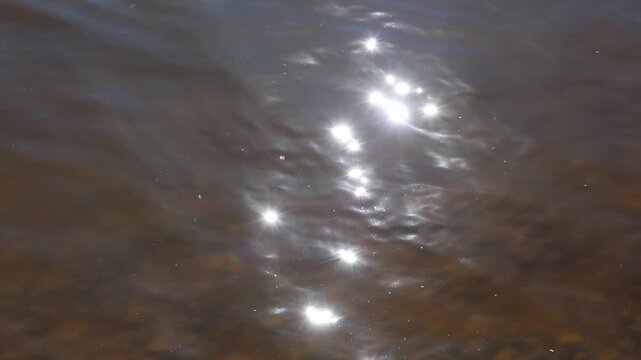 Sunlight glittering and sparkling on water surface