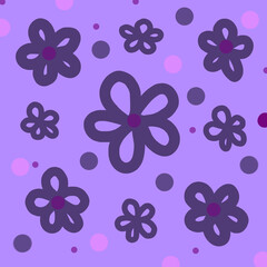 Obraz premium Purple Flower Pattern Background Vector Illustration