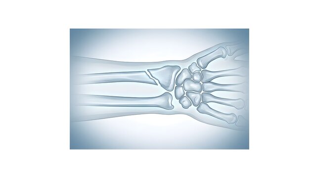 Medical illustration of a wrist bone fracture