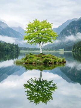 Lonely island tree