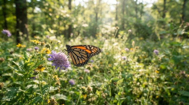 Monarch butterfly meadow