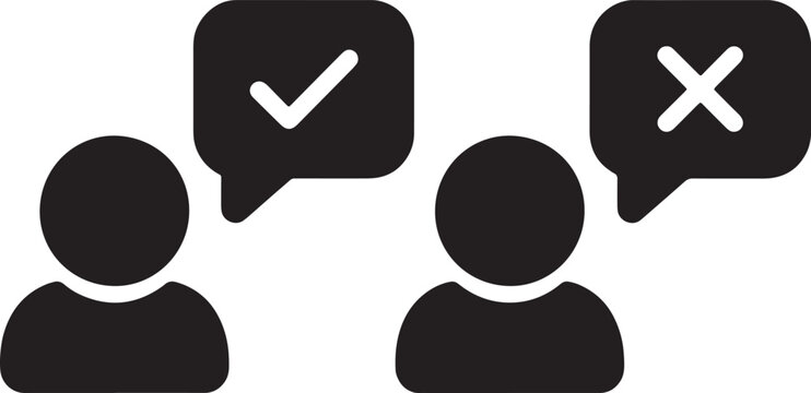 Customer Feedback Icon Set with Positive and Negative Review Chat Bubbles Vector