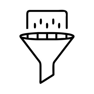Data filtering icon symbol representing information processing flow.