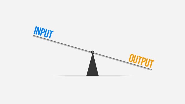 Balanced seesaw illustrating input versus output concept visually