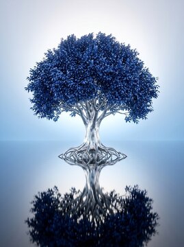 blue silver tree
