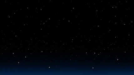 Fototapeta premium Dark space background with tiny shining stars and subtle dark blue glow gradient vector illustration
