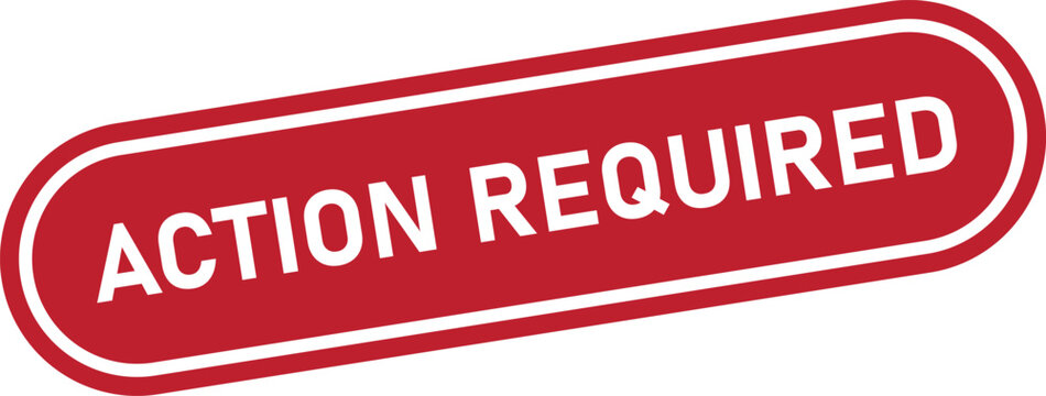 Action required stamp in red color.