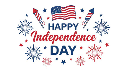 Fototapeta premium Patriotism Concept American Flag and Fireworks Illustration on a transparent background