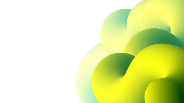 Abstract blending gradient 3d fluid shapes background