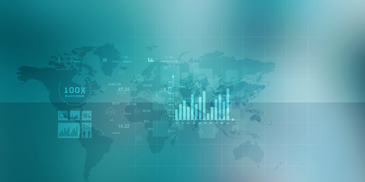 2d illustration Stock market online business concept. business Graph 