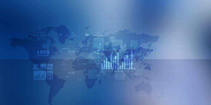 2d illustration Stock market online business concept. business Graph 