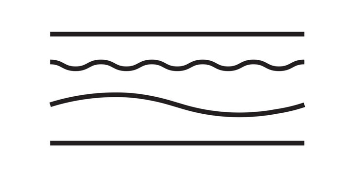 Vector graphic illustration of wavy lines and straight lines in a layered design