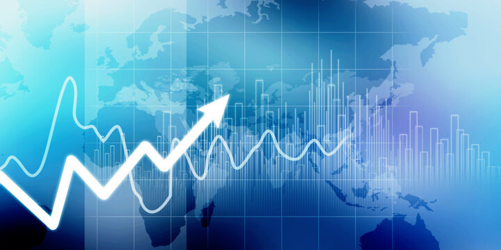 2d illustration Stock market online business concept. business Graph 