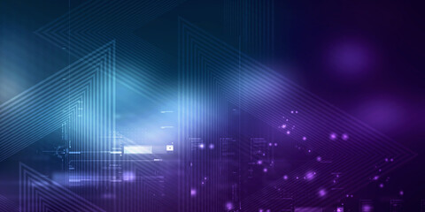 Obraz premium 2d illustration Abstract futuristic electronic circuit technology background