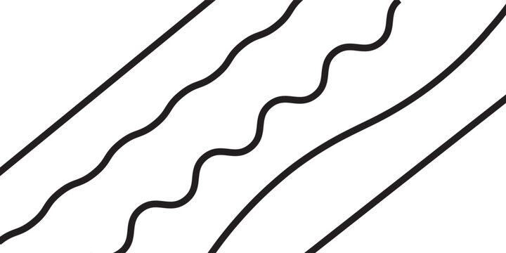 Vector graphic illustration of wavy lines and straight lines in a layered design