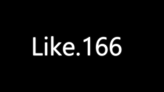 Minimalist digital featuring the text like 99 in white font against a solid black background