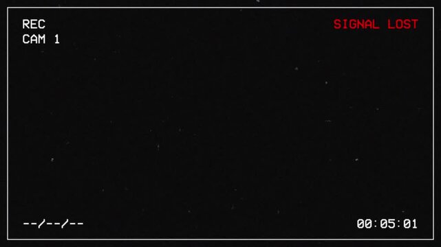 Security camera cctv digital interface overlay with signal lost