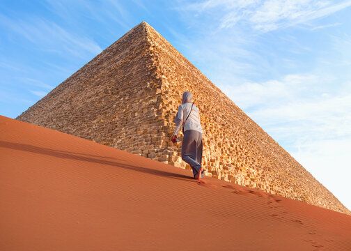 Giza Pyramid Complex at sunset - Cairo, Egypt