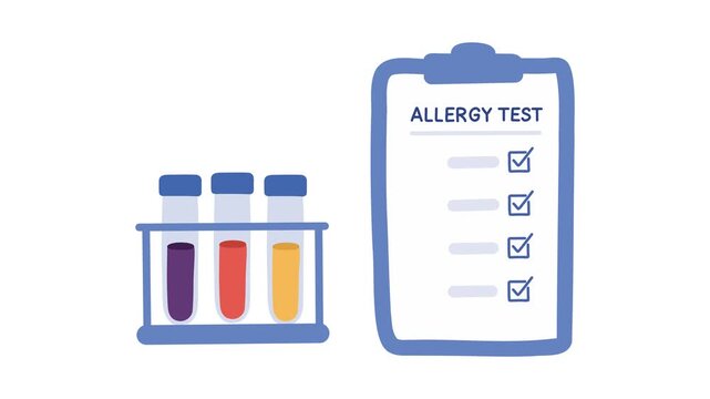 animation allergy blood test and medical report