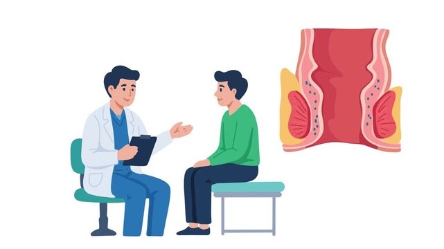 animation patient consultation for hemorrhoid treatment