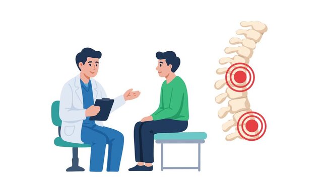 animation doctor consultation about spinal pain