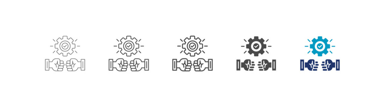 conflict resolution icon set consisting of multiple styles vector illustration. editable stroke