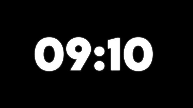 Digital clock display showing zero nine fifty five in bold white font on a black background screen