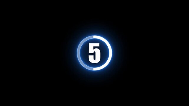 Ring Countdown Timer Animation | 10 Seconds Circular Loading Progress Indicator 4K